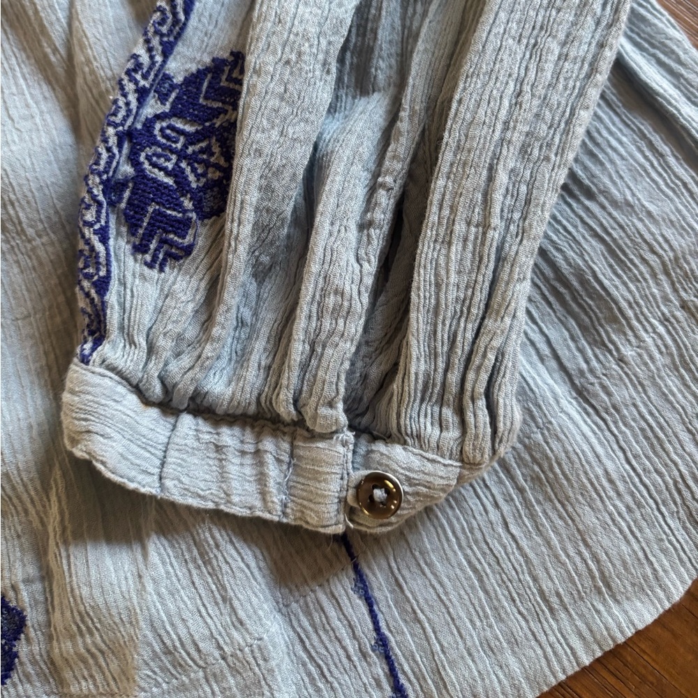 J crew gauze boho blue lightweight blouse - Picture 10 of 11